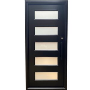 Barcelona-Single entry iron door modern, black color