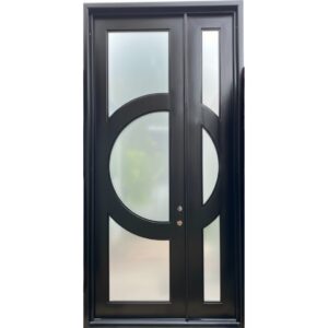 New Mexico-Large entry iron door with sideligth that opens