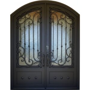 Toronto-Arched top double entry door with glass