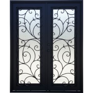 New York-Double iron door frost glass operable