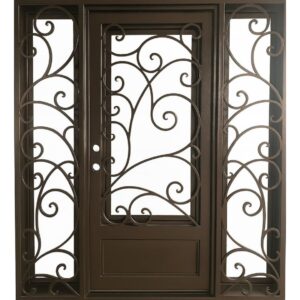 Mexicali-Single iron door with sideligths handforged