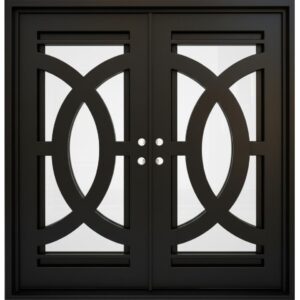 Black entry iron door modern style 72 x 96 size