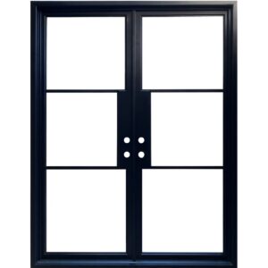 San marino-Double steel door with slim lines design and glass