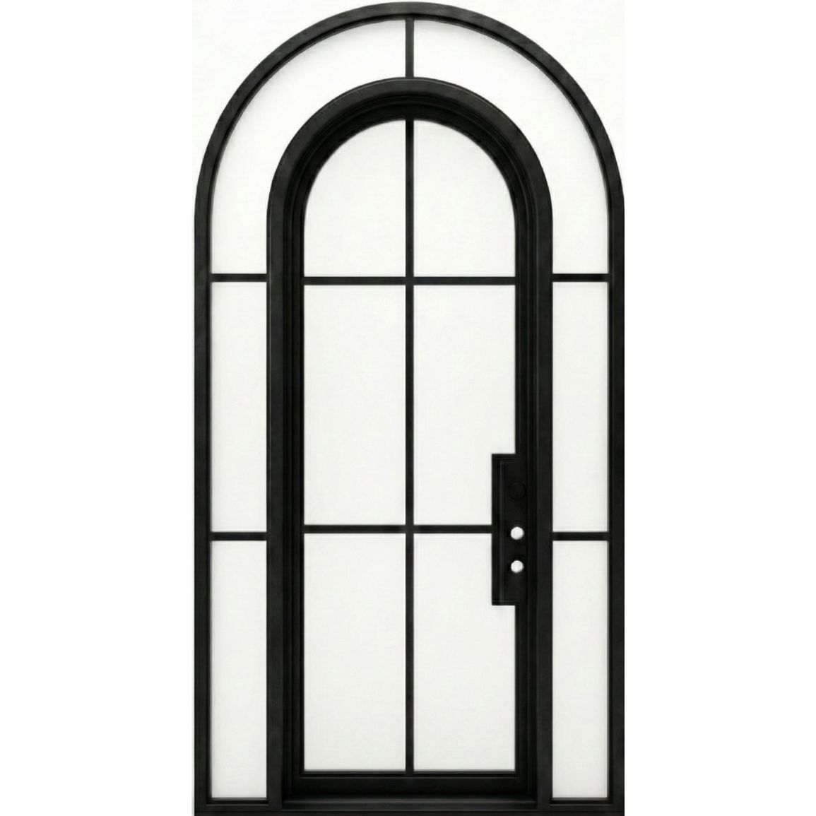 Paris-French door arched metal frame with glass
